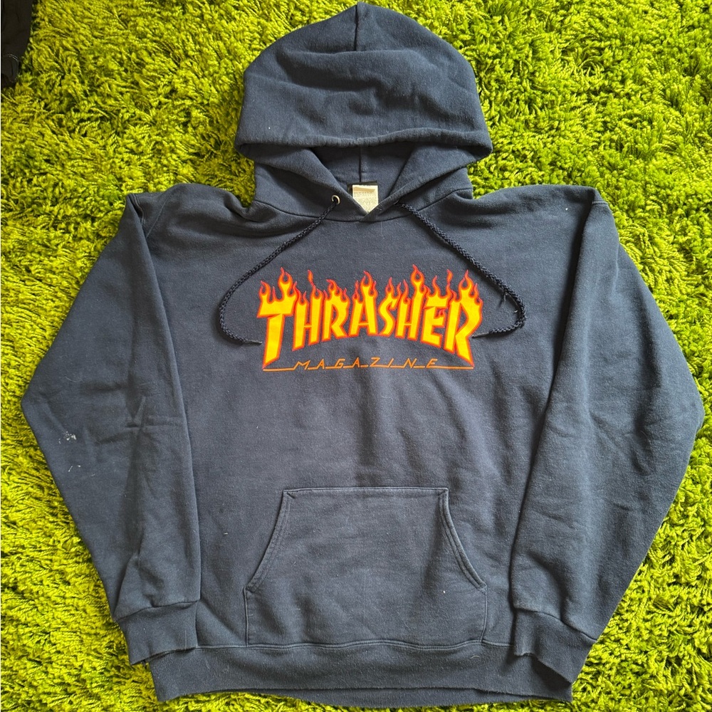 Thrasher Blue Sweatshirt Flame Logo